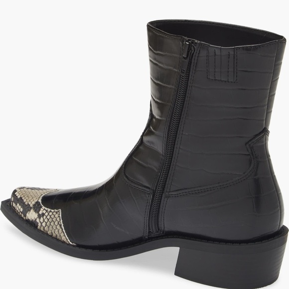 Open Edit Kiara Western women black Bootie/size 6.5 - Picture 7 of 9